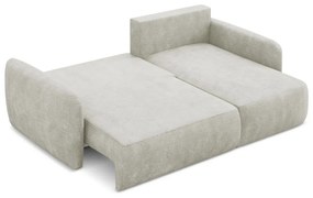 Krémszínű zsenília kinyitható-tárolóhelyes sarokkanapé (jobb oldali-heverő résszel) Lilo – Makamii