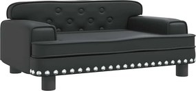 vidaXL fekete műbőr kutyaágy 70 x 45 x 30 cm