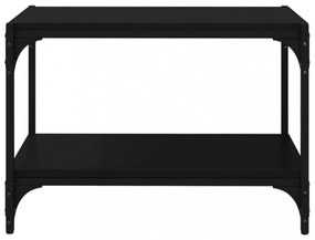 fekete szerelt fa és acél TV-szekrény 60 x 33 x 41 cm
