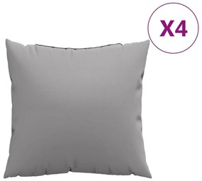 4 db szürke szövet kanapépárna 60 x 60 cm