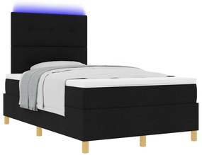 Boxspring Ágy Matraccal és LED Fekete 120x200 cm Szövet
