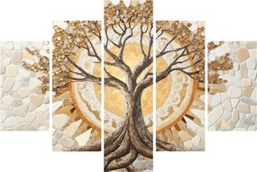 Kép – Arany életfa mozaikban (150x105 cm)