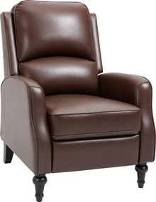 HOMCOM Manuális Fotel 90° és 150° Bükk különböző dőlésszögekkel TV-hez, Nappaliba, Hálószobába, Modern Dizájn Műbőrből 73x86x104cm | Aosom