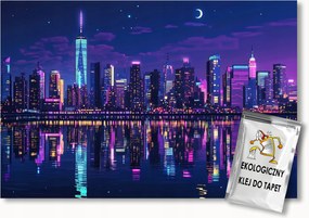 Fotótapéta Flizelina Grafika New York Cyberpunk City Neon 208x146 ragasztó