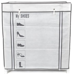 Shoes fekete-fehér textil cipőtartó állvány, 25 rekesz - Compactor