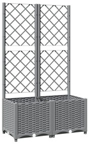 világosszürke PP rácsos kerti ültetőláda 80 x 40 x 136 cm