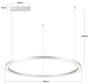 Brilagi-LED dimmelhető kábelcsillár PORTOFINO LED/60W/230V átm. 80 cm ezüst + távirányító