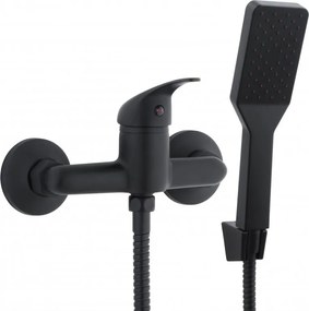Erga Bahia, fali zuhanycsap kézi pontkészlettel, fekete matt, ERG-YKA-BW.BAHIA-BLK