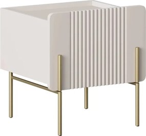 Malmi éjjeliszekrény 45 cm fiókkal - kasmír / arany lábak