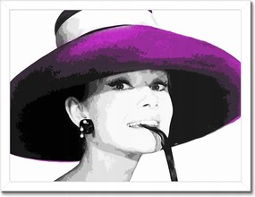 Poszterek keretben 40x30 Hepburn kalapban