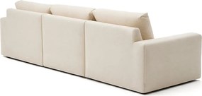 Bézs zsenília sarokkanapé (jobb oldali-heverő résszel) Alea – Kave Home