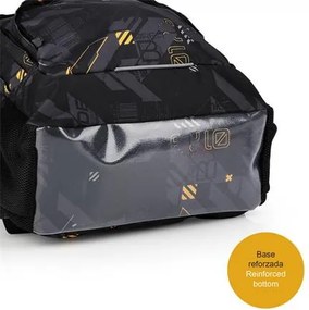 Hátizsák, iskolatáska, cipzáras, GABOL Byte, fekete, geometrikus mintás (GA238640F)