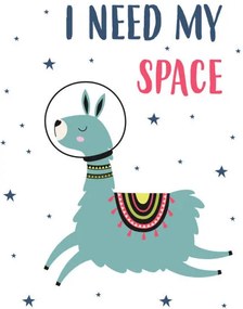 Illusztráció card of llama and space, vector illustration, MaksimYremenko