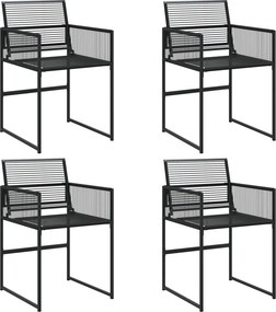 vidaXL 4 db fekete polyrattan kerti szék