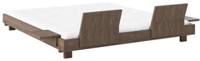 Barna borovi fenyő franciaágy ágyráccsal 180x200 cm Social – Karup Design