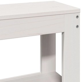fehér tömör fenyőfa fejtámla polcokkal 135 cm
