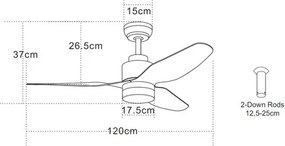 Ventilátoros Lámpa Fehér ZAMBELIS 19130