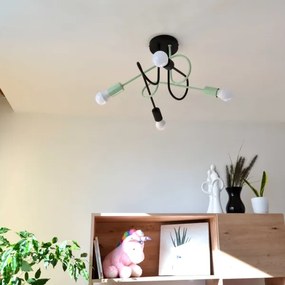 Felületre szerelhető csillár OXFORD 4xE27/15W/230V fekete/zöld