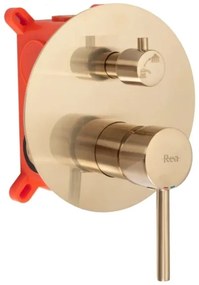 REA-P6609 - LUNGO termosztátos zuhanyszett rejtett csapteleppel, szálcsiszolt arany