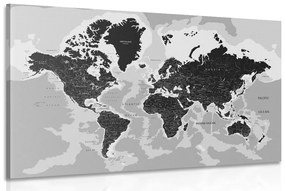 Kép világ térkép fekete fehérben