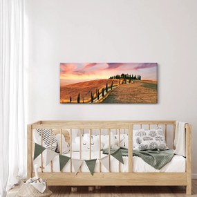 Kép - Ház a dombon, Toszkána, Olaszország (120x50 cm)