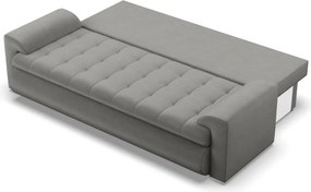 Tokio kanapéágy, bársony, világosszürke