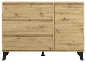 BOGAN 1D3S komód, tölgyfa artisan