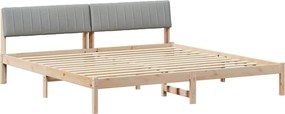 vidaXL Ágykeret Barna és világosszürke 200 x 200 cm Tömör fenyőfa