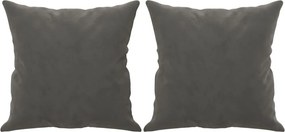 vidaXL 2 db sötétszürke bársony díszpárna 40 x 40 cm