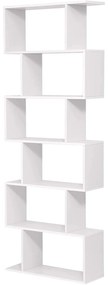 Könyvespolc, kocka vitrines polc és térelválasztó, 70 x 24 x 190,5 cm Fehér | VASAGLE