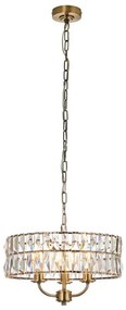 Endon 106243 - Láncos csillár CLIFTON 3xE14/6W/230V Ø 38,5 cm sárgaréz/átlátszó