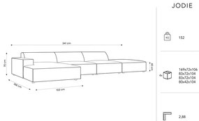 Bézs buklé szövet sarokkanapé (bal oldali) Jodie – Micadoni Home