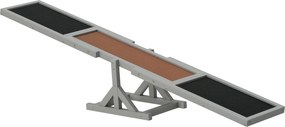 PawHut Kutyamérleg, Fa Kutyás Ügyességi Mérleg, Csúszásmentes Kutyás Ügyességi Rampa 30 kg alatti Kutyák Számára, Időjárásálló Kutyasport Kültéri Képz