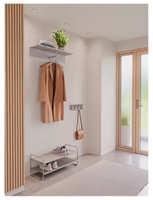 Világosszürke acél fali fogas polccal 11,5 cm A-Hallway – Zone