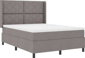 vidaXL LED Box Spring Ágy matracmal Tópszínű 160 x 200 cm szövet