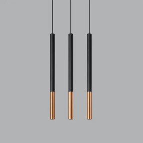 Csillár zsinóron MOSAIC 3xG9/12W/230V fekete/réz