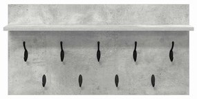 Fali Kabáthorog polcokkal Beton szürke 80 x 40 x 12 cm Faanyag