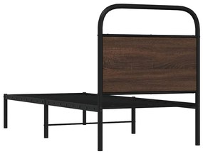 ágykeret matrac nélkül 75x190 cm barna tölgyfa műfa