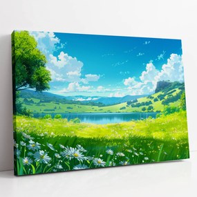 Vászonkép Rét a tóparton táj otthon nappali szoba 80x60