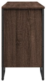 barna tölgy szerelt fa fürdőszobai mosdószekrény 91x35x60 cm