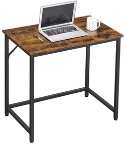 Keskeny irodai asztal, íróasztal, rusztikus barna-fekete 80x50 cm