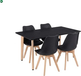 Silla 120 4+1 étkező garnitúra fekete-fekete