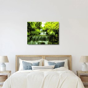 Üveg kép - Indonéziai vízesések (70x50 cm)