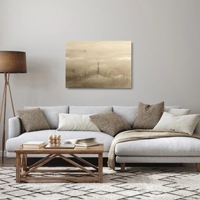 Egy város képe a felhőkben (üvegen) (70x50 cm)