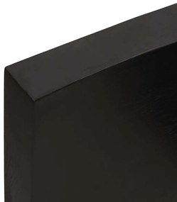 sötétbarna kezelt tömör fa fürdőszobai pult 180x60x(2-6) cm