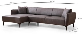 Sarokkanapé Belasemma (B) (sötétszürke + fekete). 1106783
