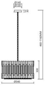 Csillár láncon RITZ 12xE14/40W/230V átm. 54 cm fényezett króm