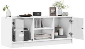 fehér TV-szekrény üvegajtókkal 102 x 37 x 42 cm