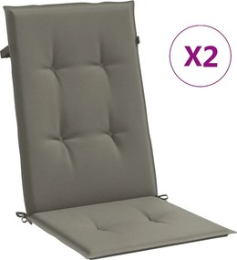 vidaXL 2 db sötétszürke szövet magas háttámlájú székpárna 120x50x4 cm