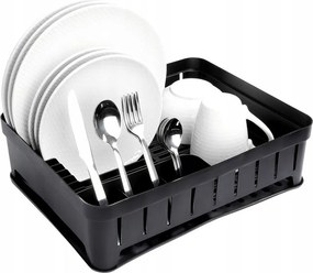 Csepegtető Edényszárító Evőeszköz Tányérok Bögrék Álló Konyha Fekete